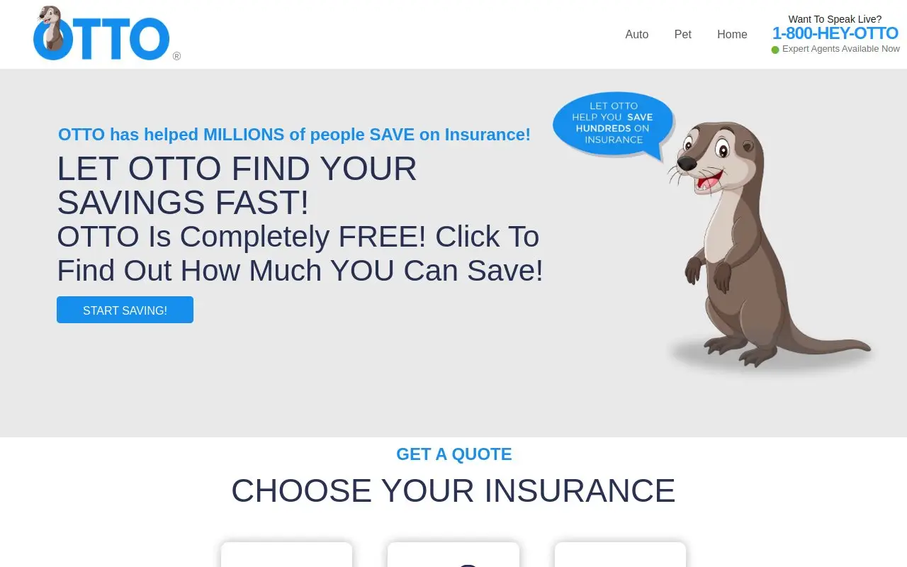 Landing page screenshot