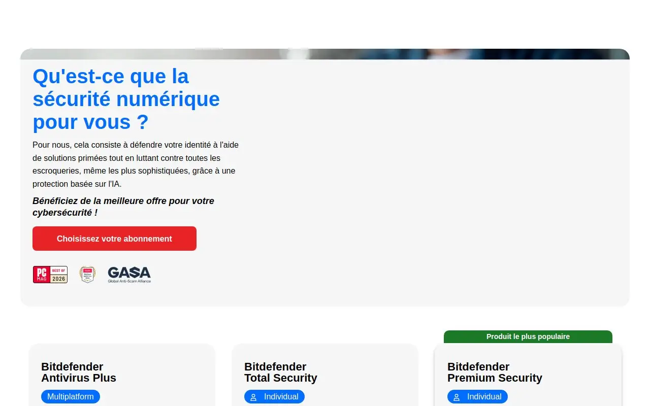 Landing page screenshot