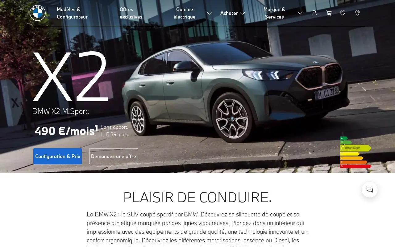 Landing page screenshot