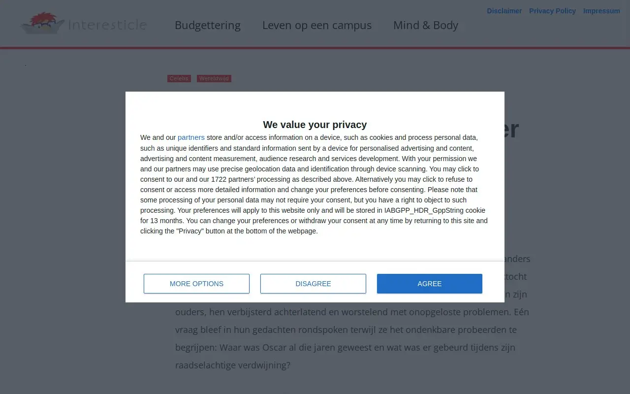 Landing page screenshot
