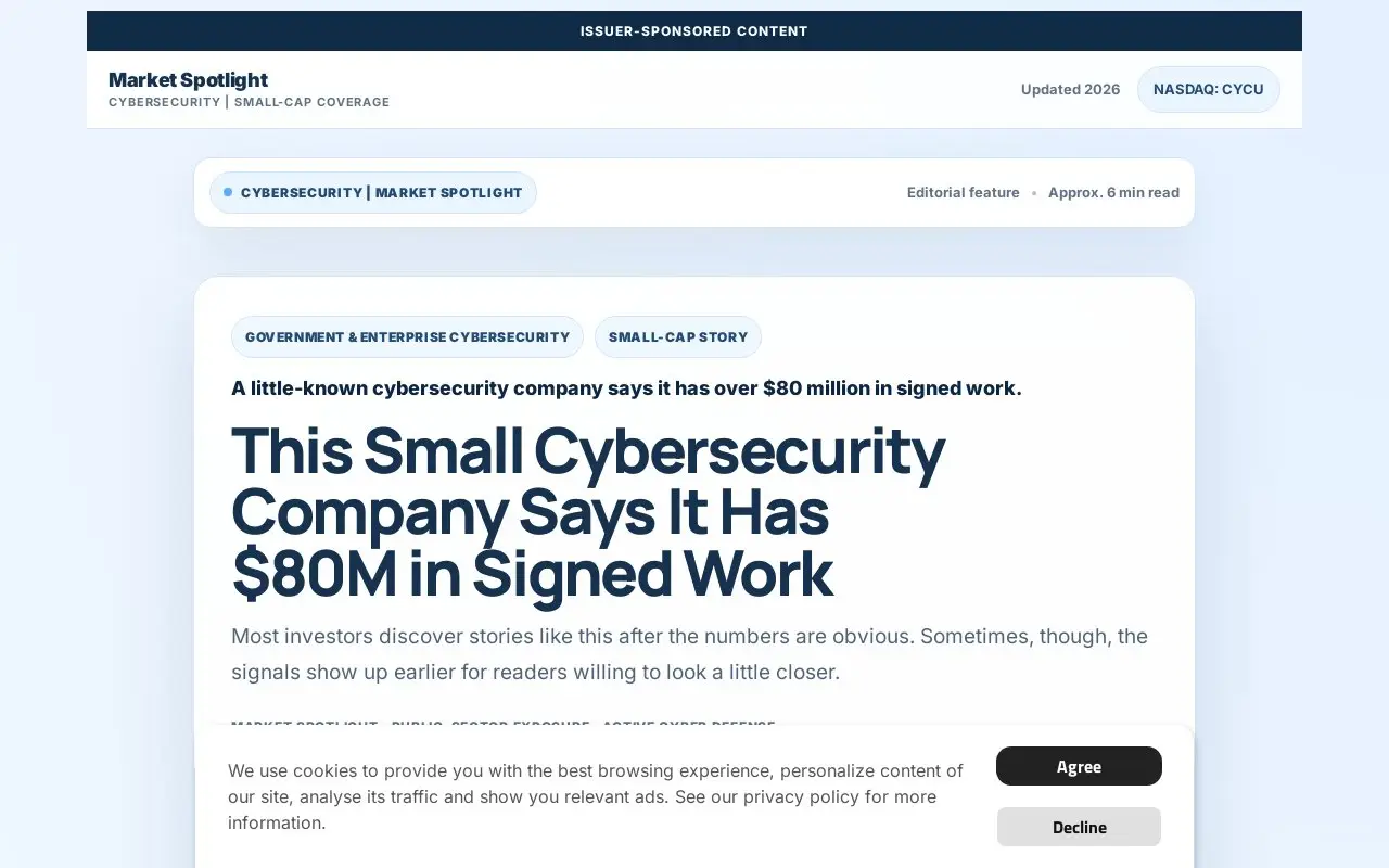 Landing page screenshot