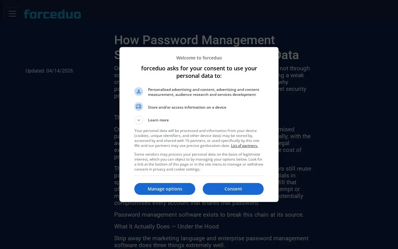Landing page screenshot