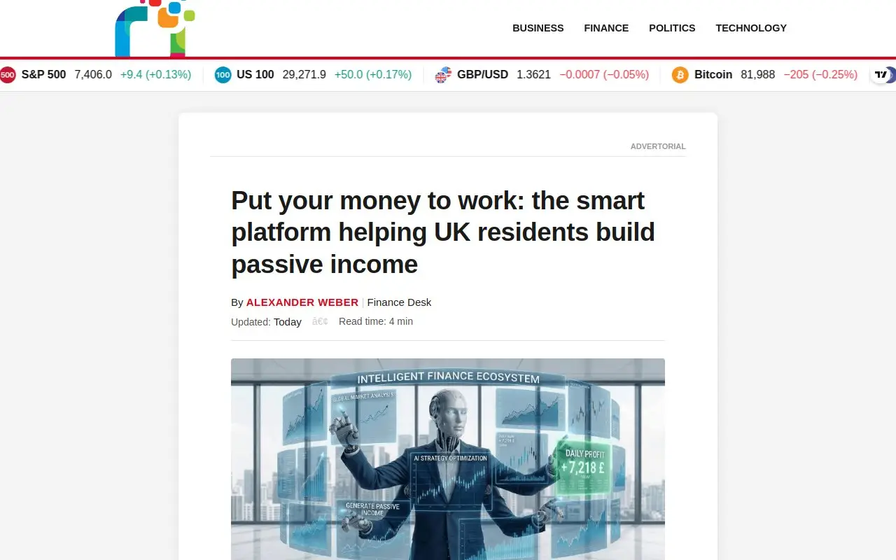 Landing page screenshot