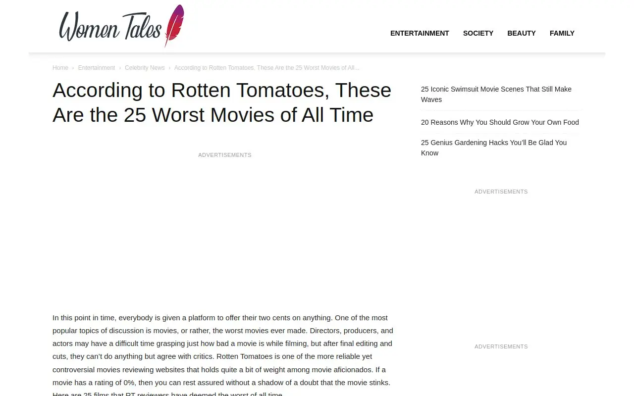 Landing page screenshot