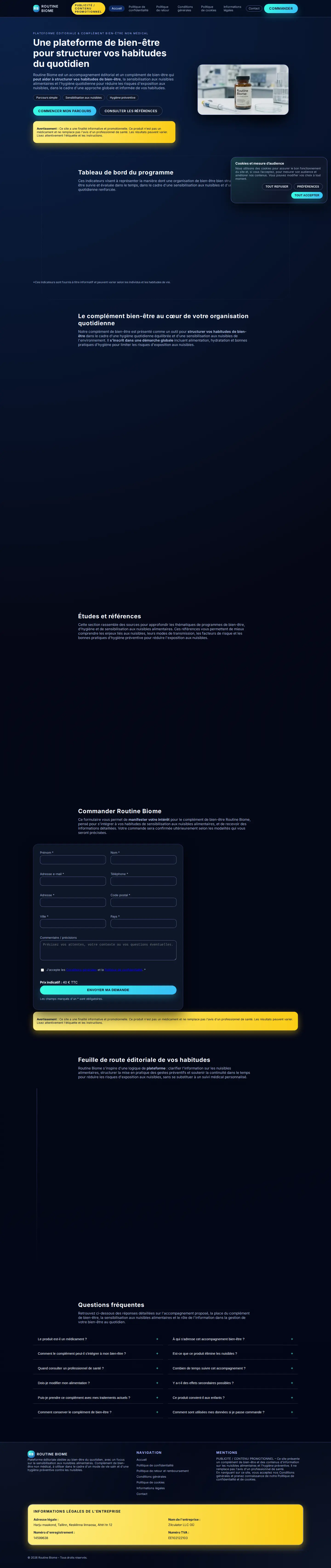 Landing page screenshot