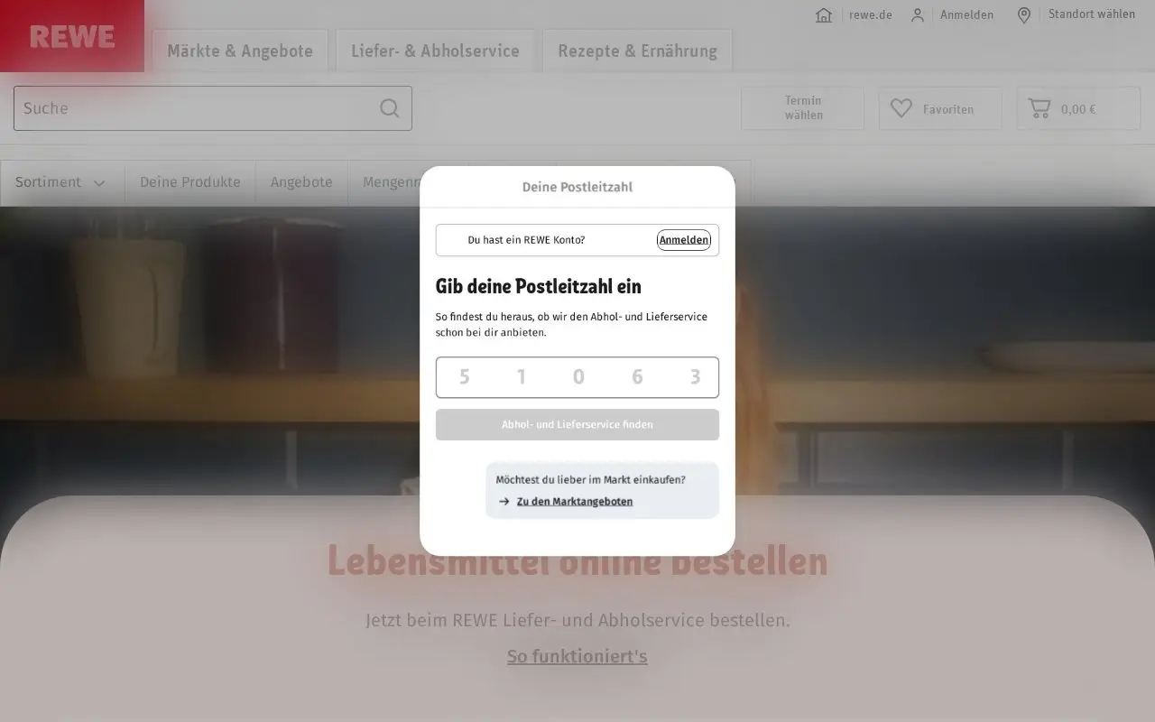 Landing page screenshot