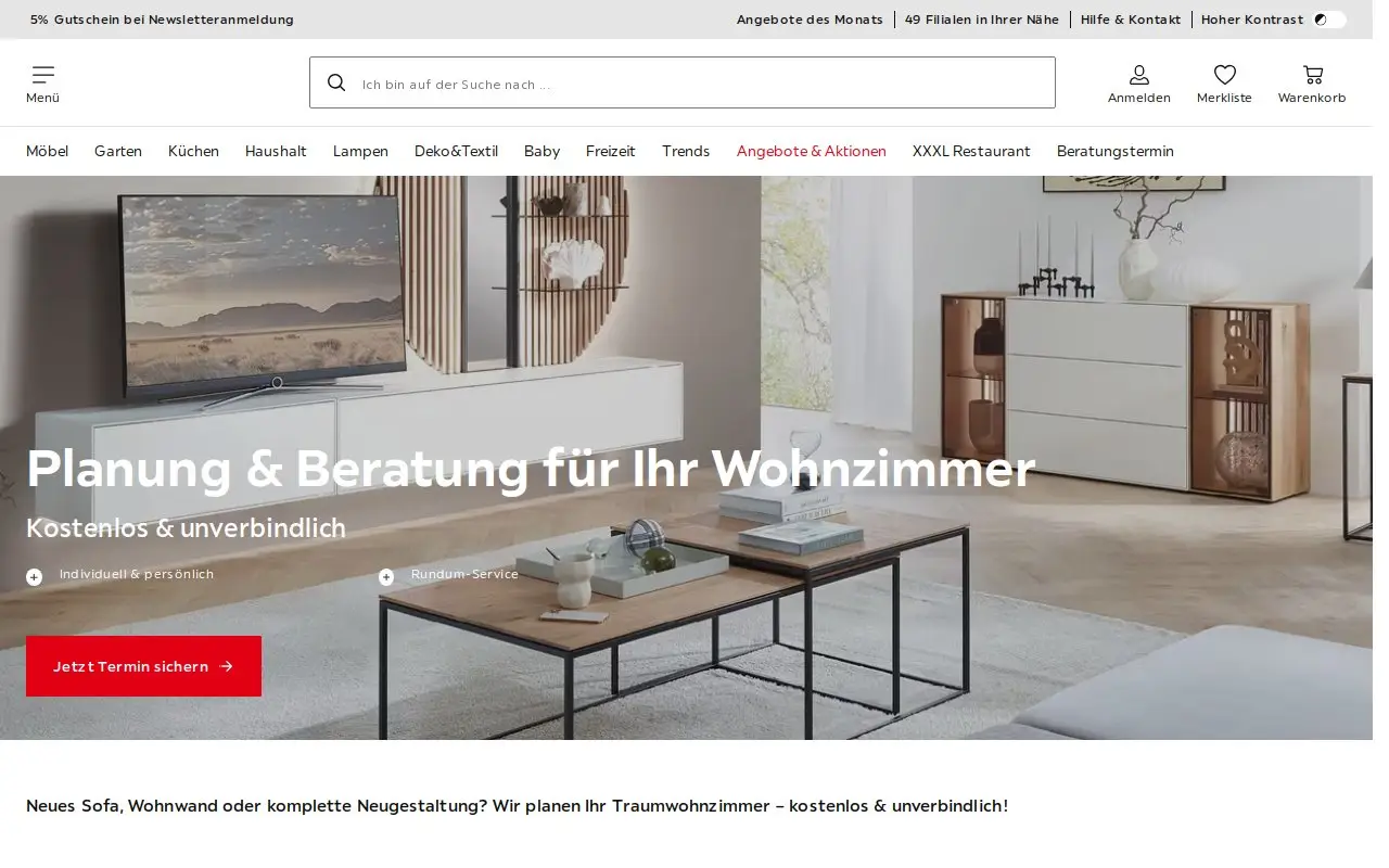 Landing page screenshot