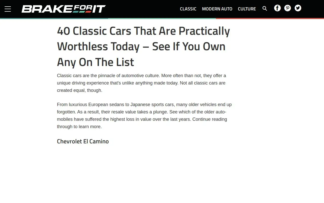 Landing page screenshot