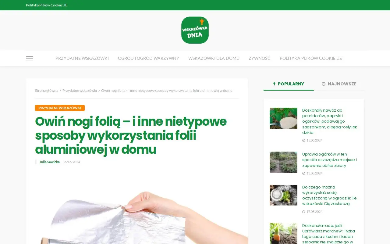 Landing page screenshot