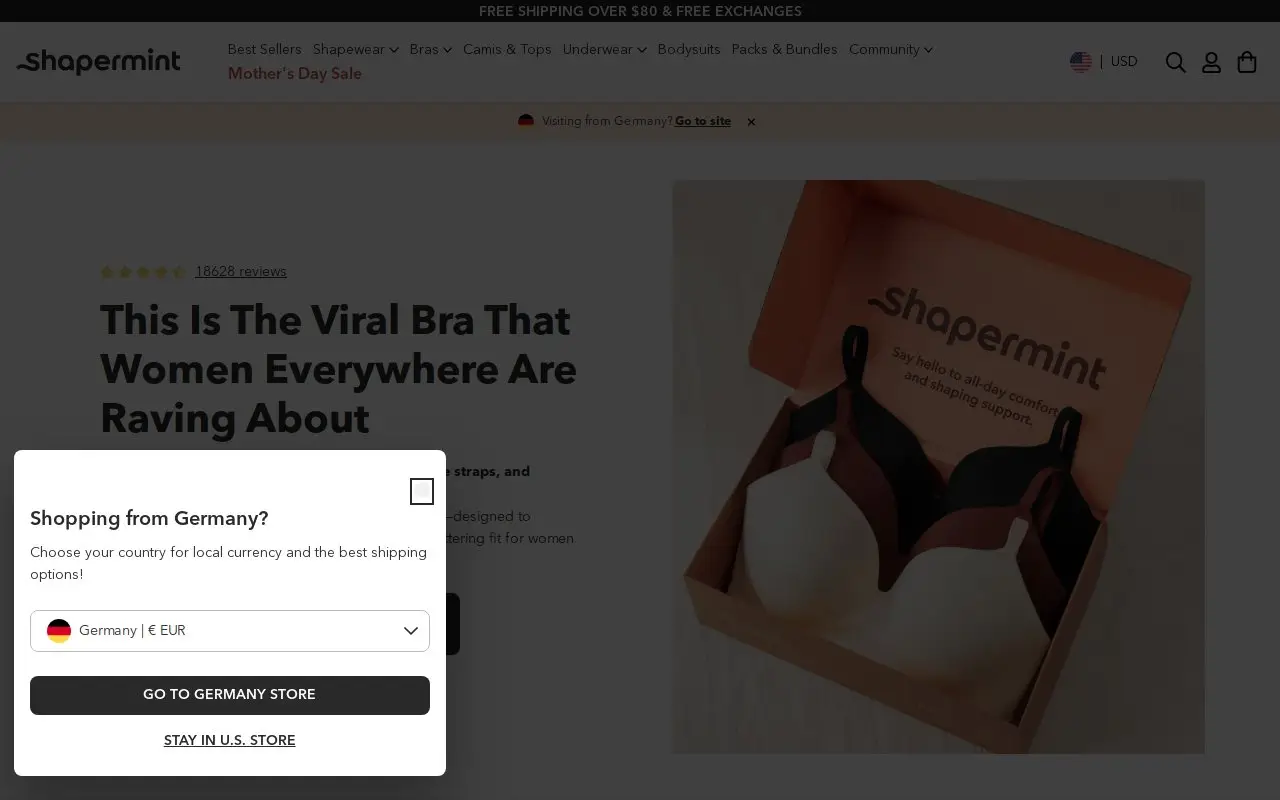 Landing page screenshot