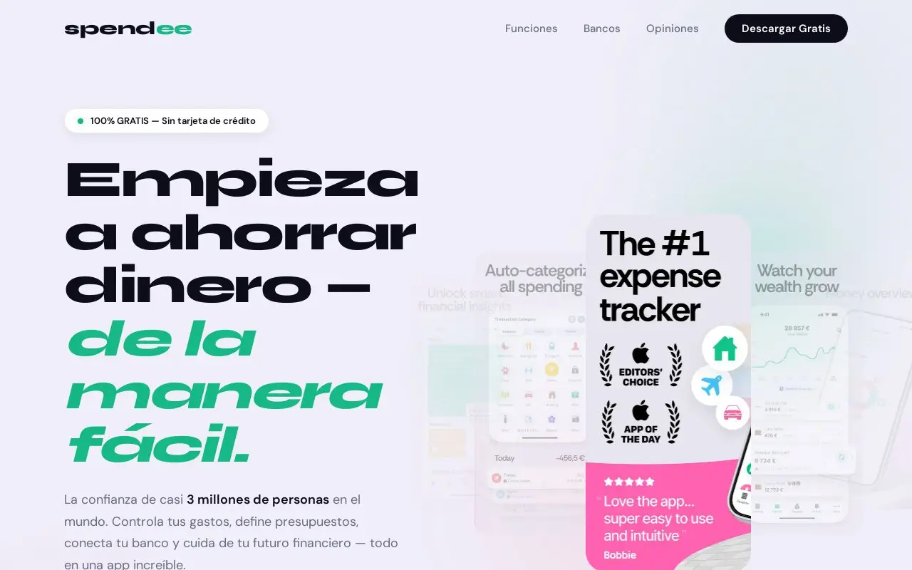 Landing page screenshot