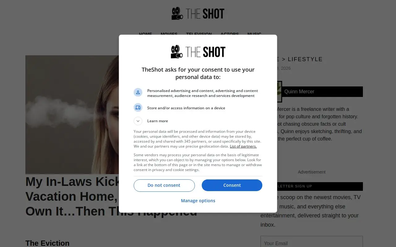 Landing page screenshot