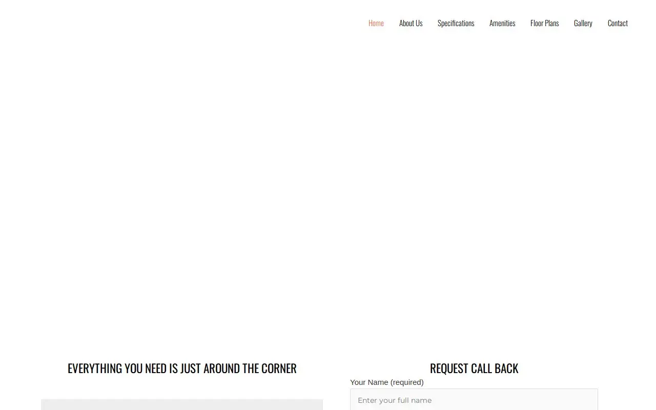 Landing page screenshot