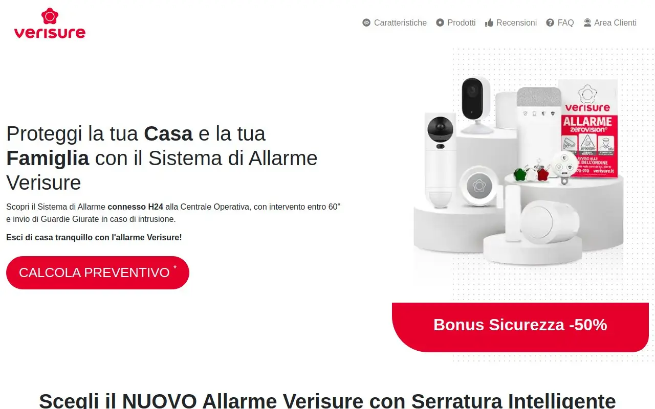 Landing page screenshot