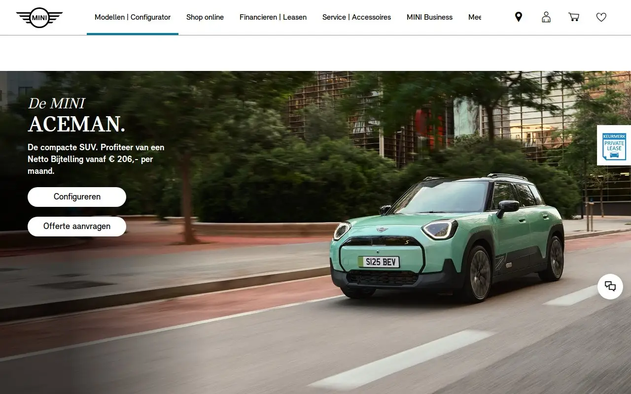 Landing page screenshot
