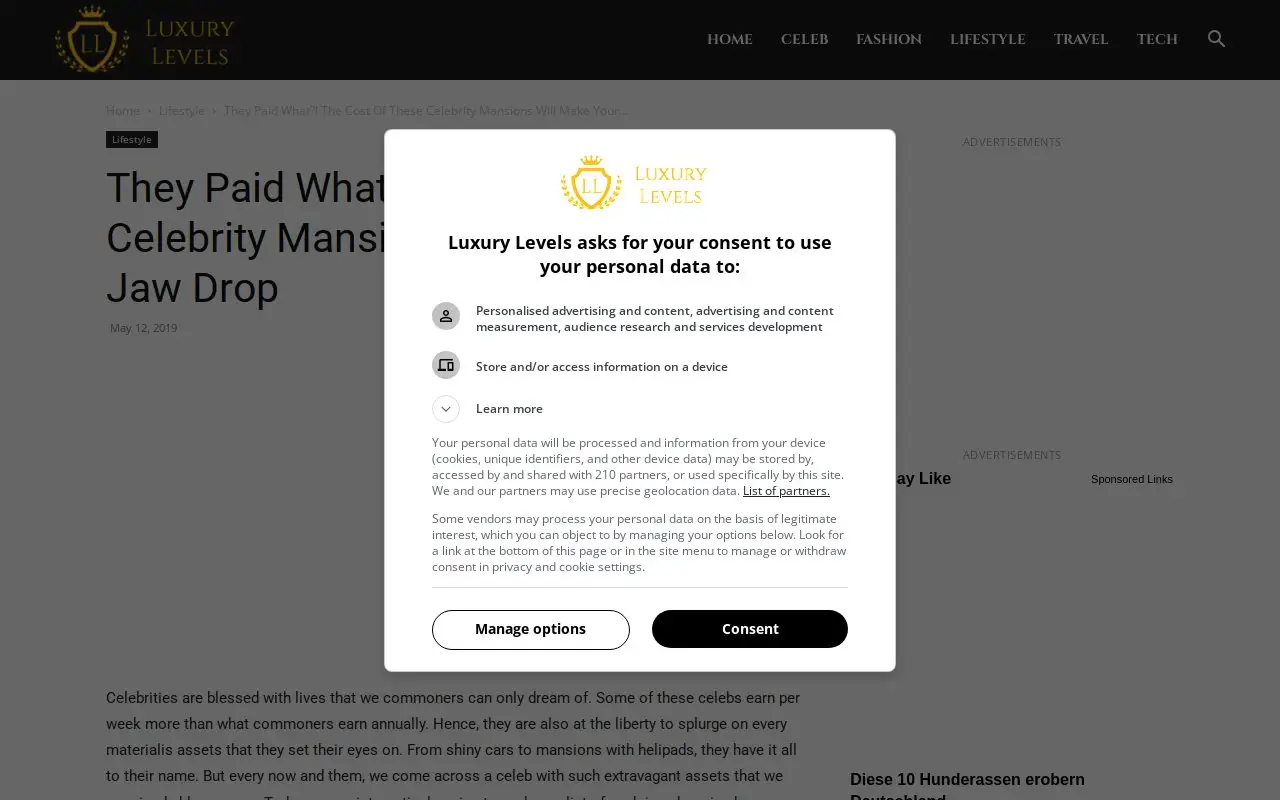 Landing page screenshot