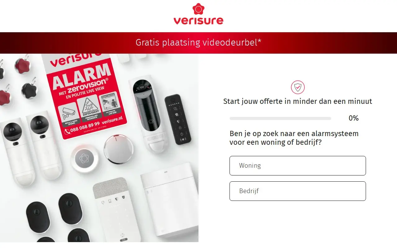 Landing page screenshot