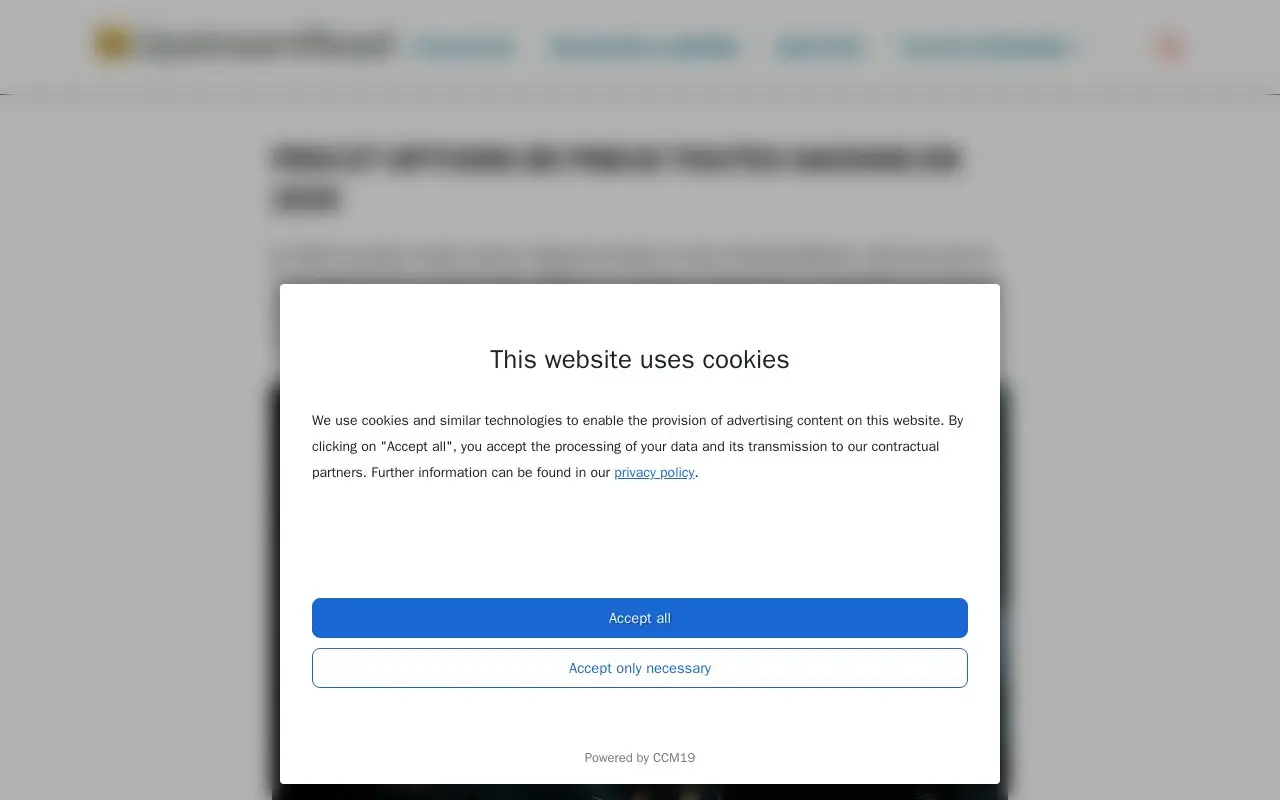 Landing page screenshot