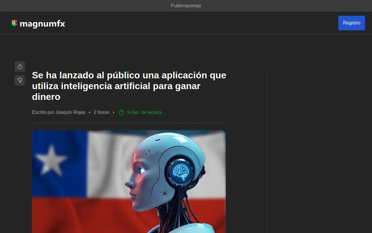 Landing page screenshot