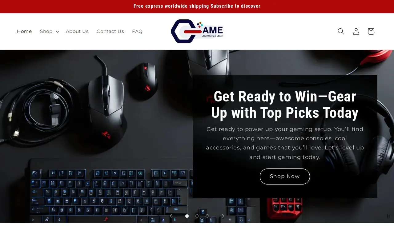 Landing page screenshot