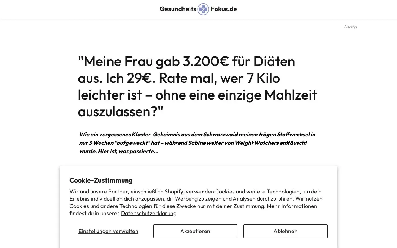 Landing page screenshot
