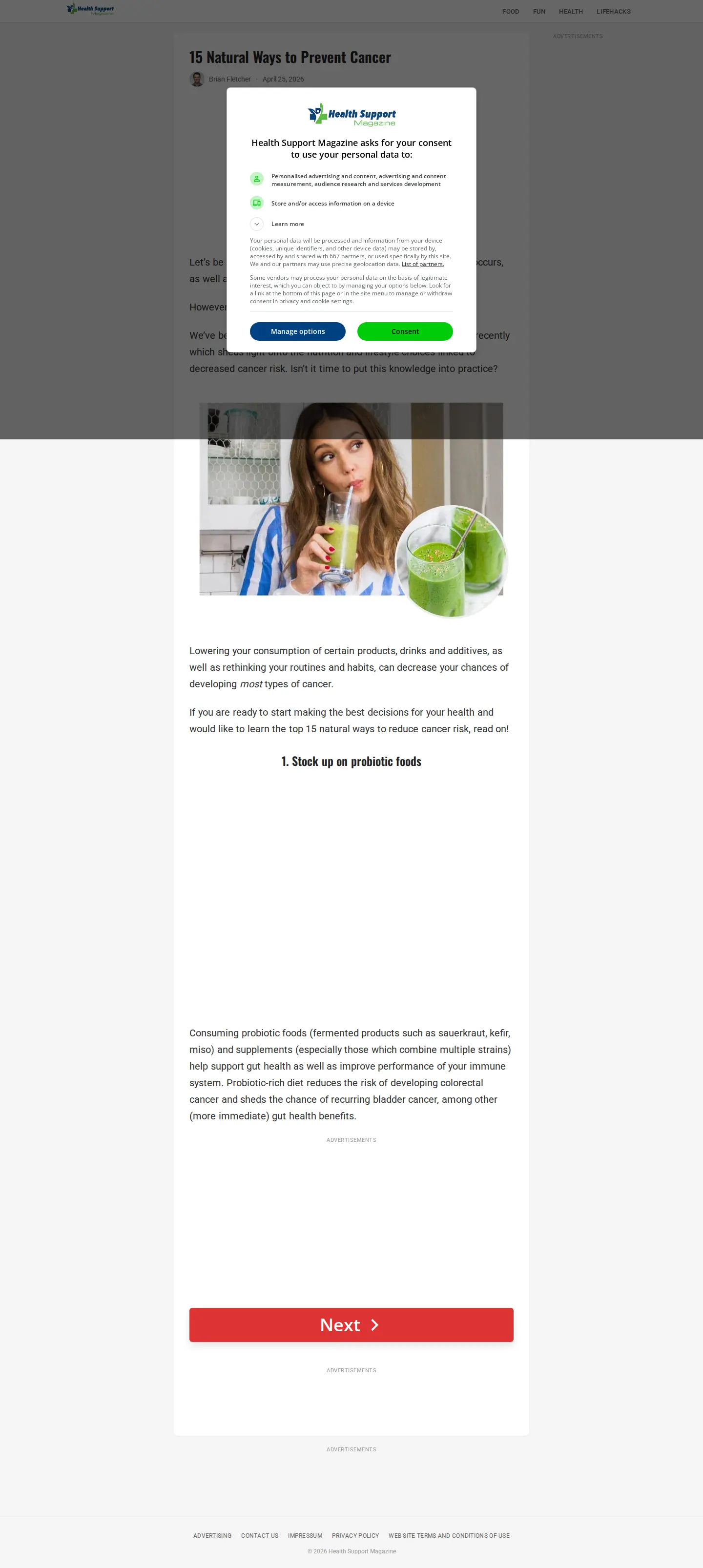 Landing page screenshot