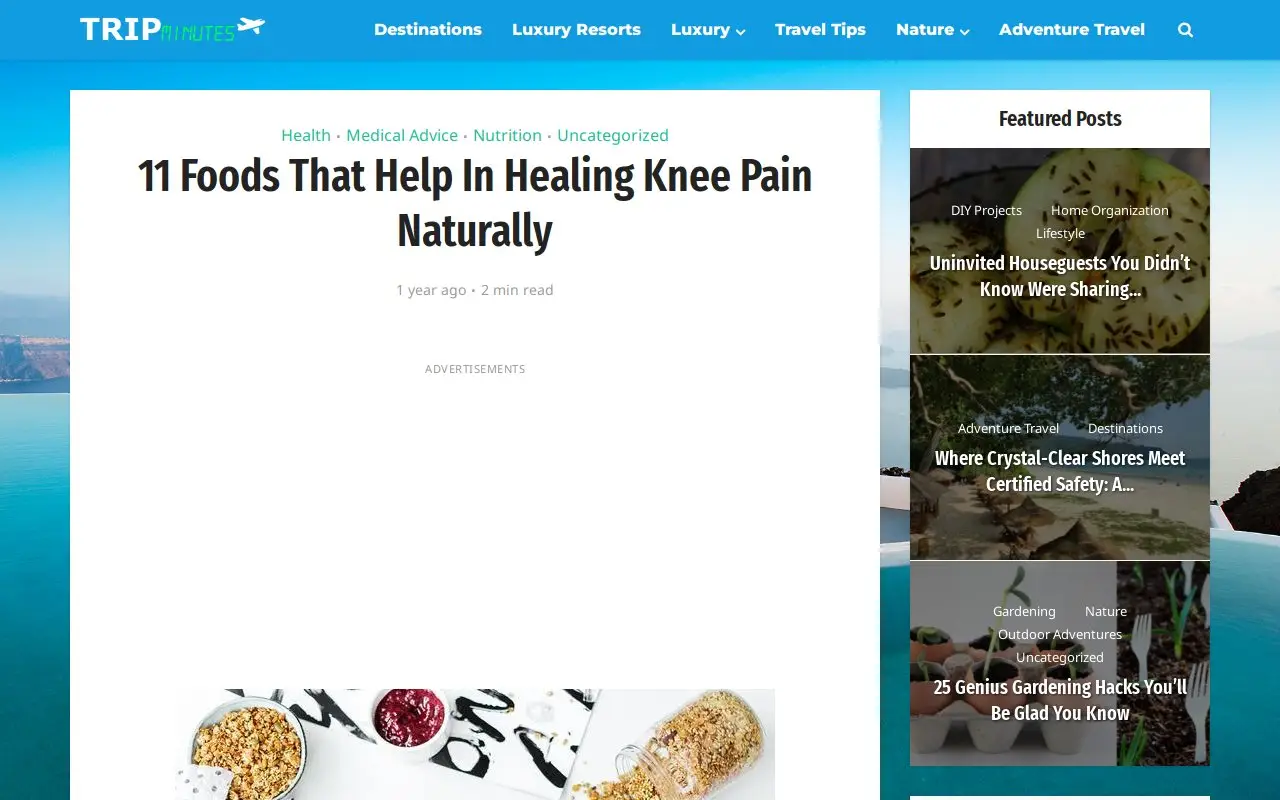 Landing page screenshot