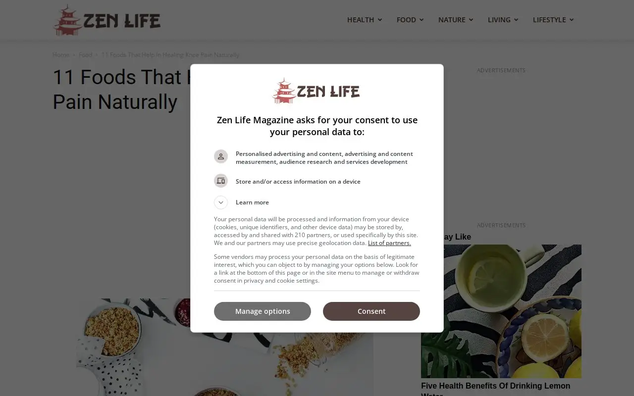 Landing page screenshot