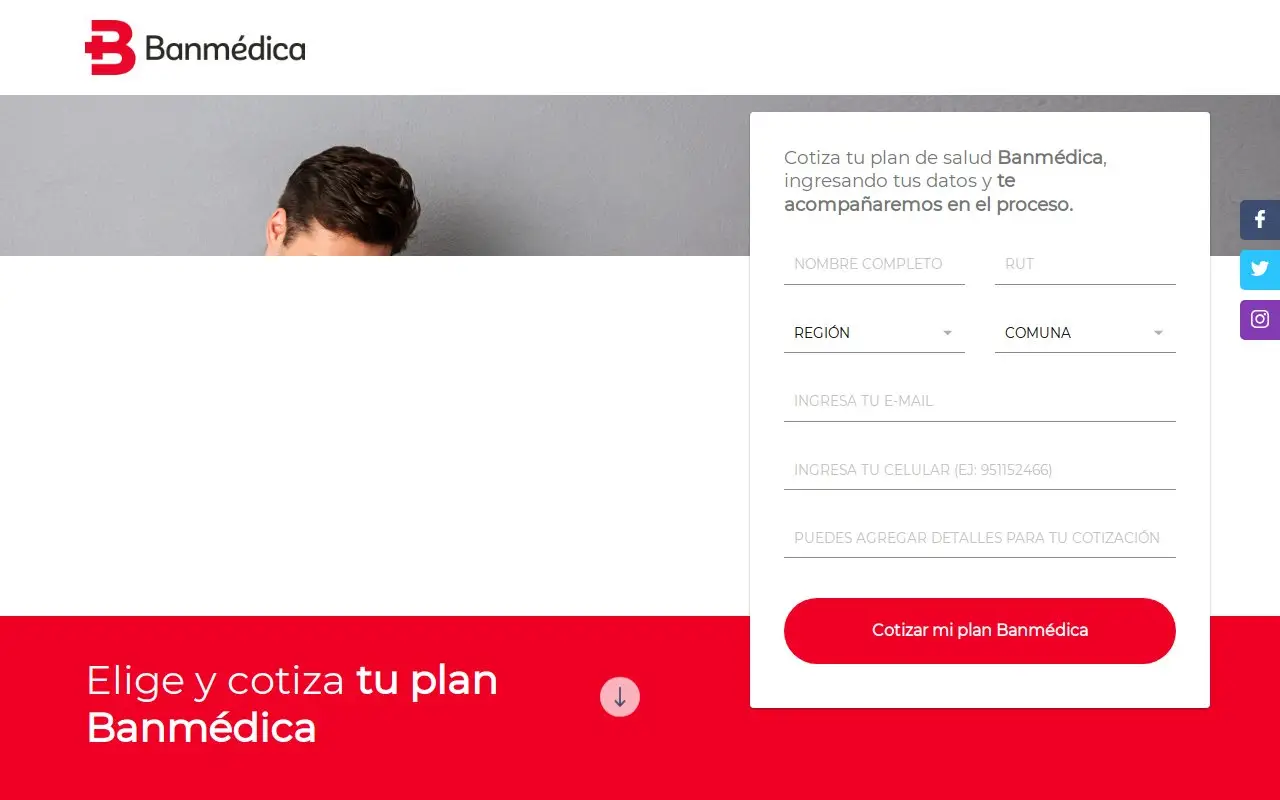 Landing page screenshot