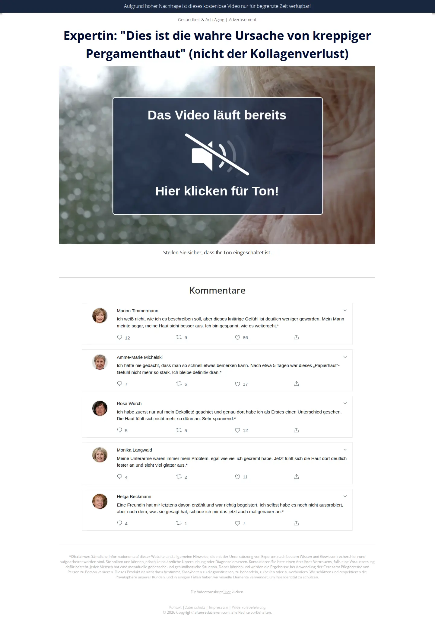 Landing page screenshot