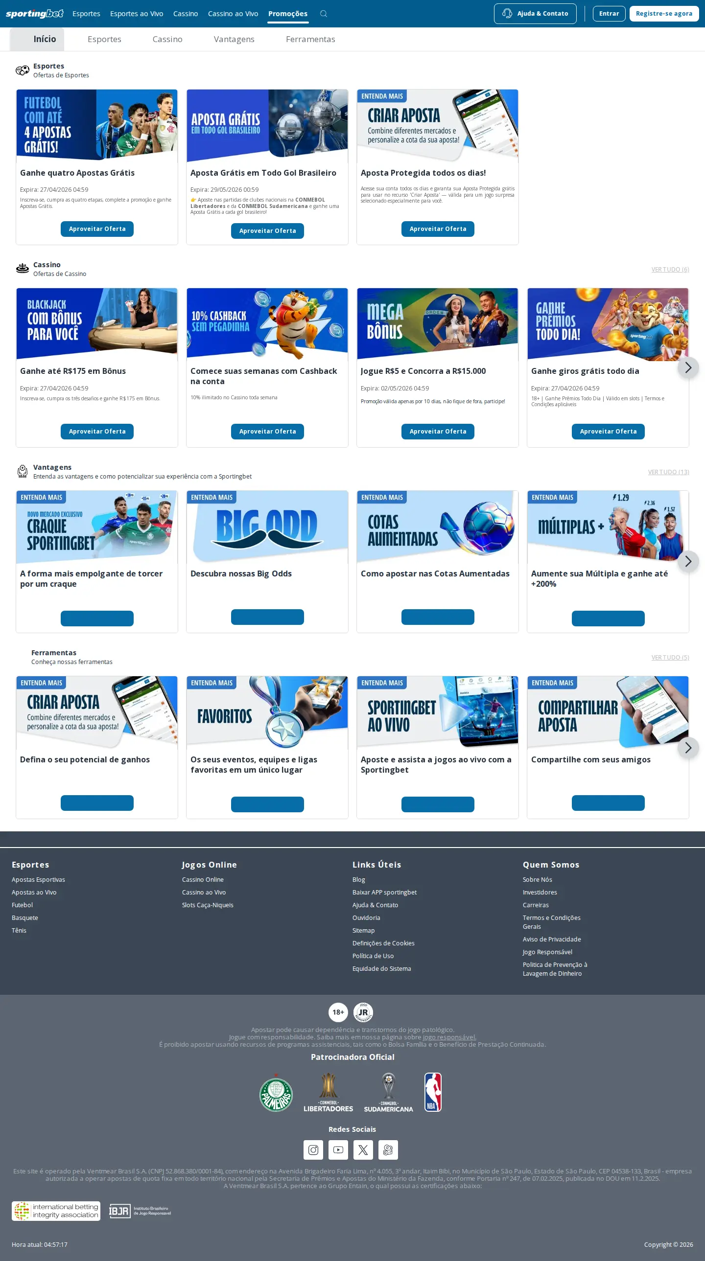 Landing page screenshot