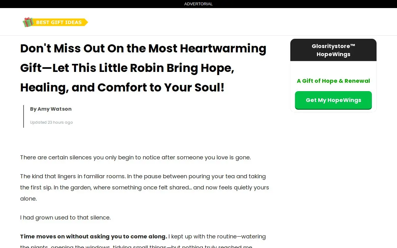 Landing page screenshot