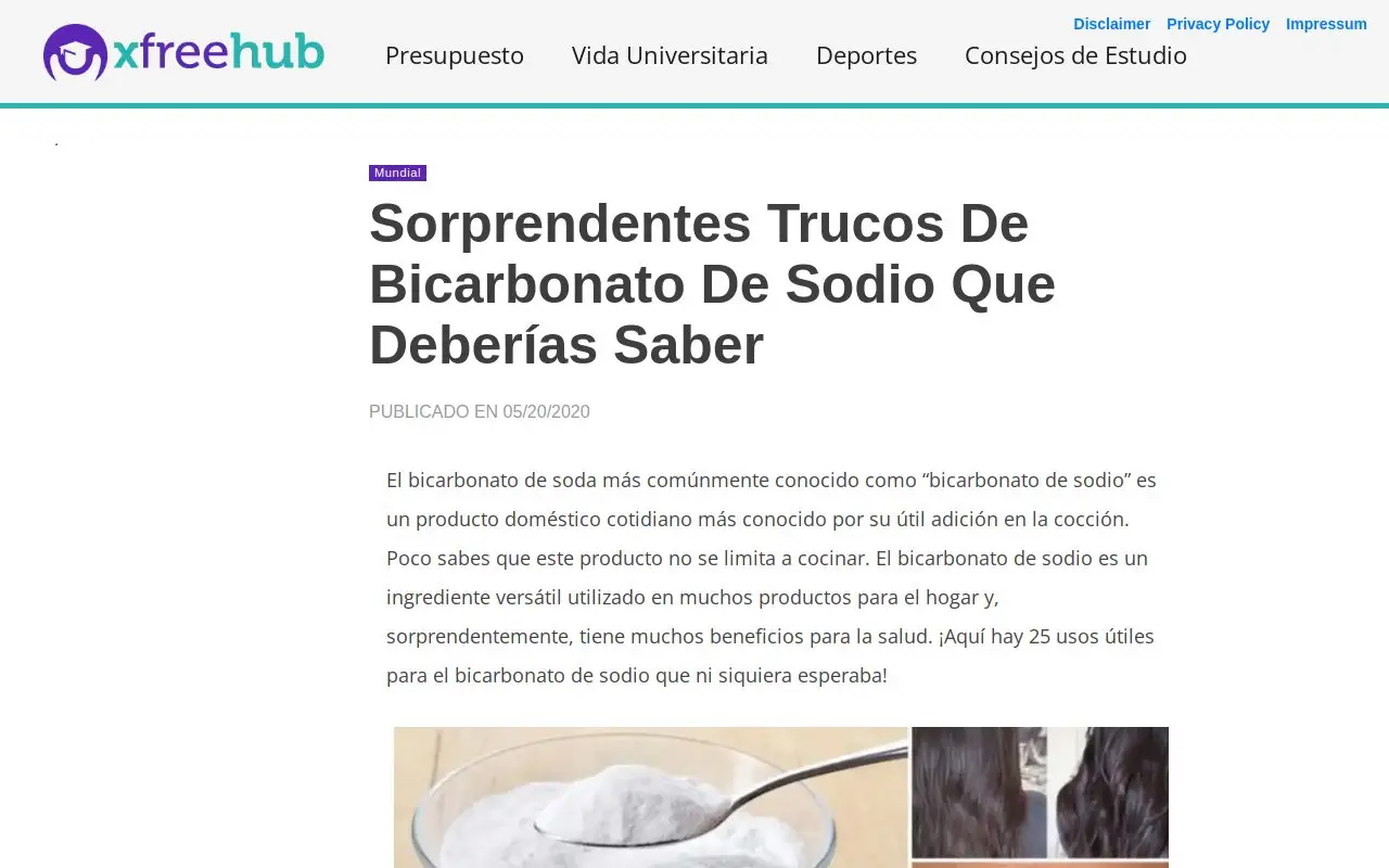 Landing page screenshot