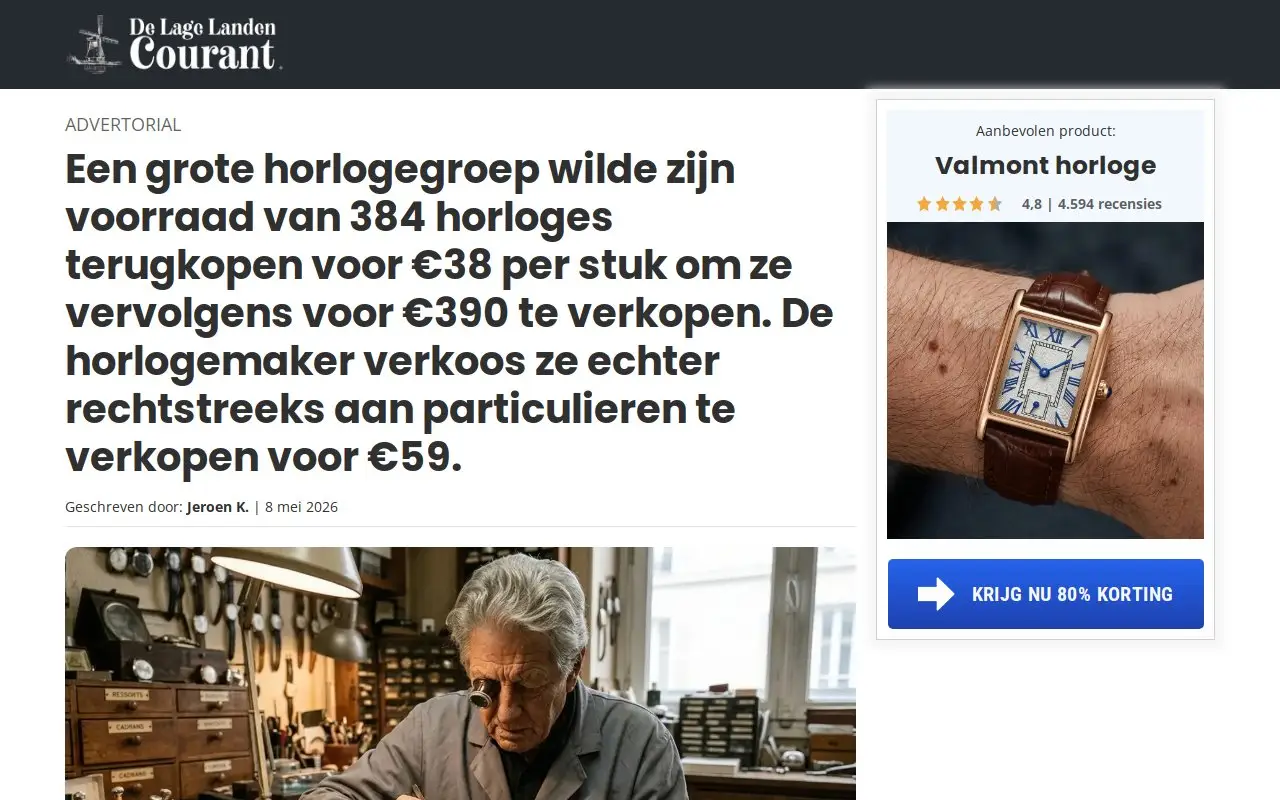 Landing page screenshot