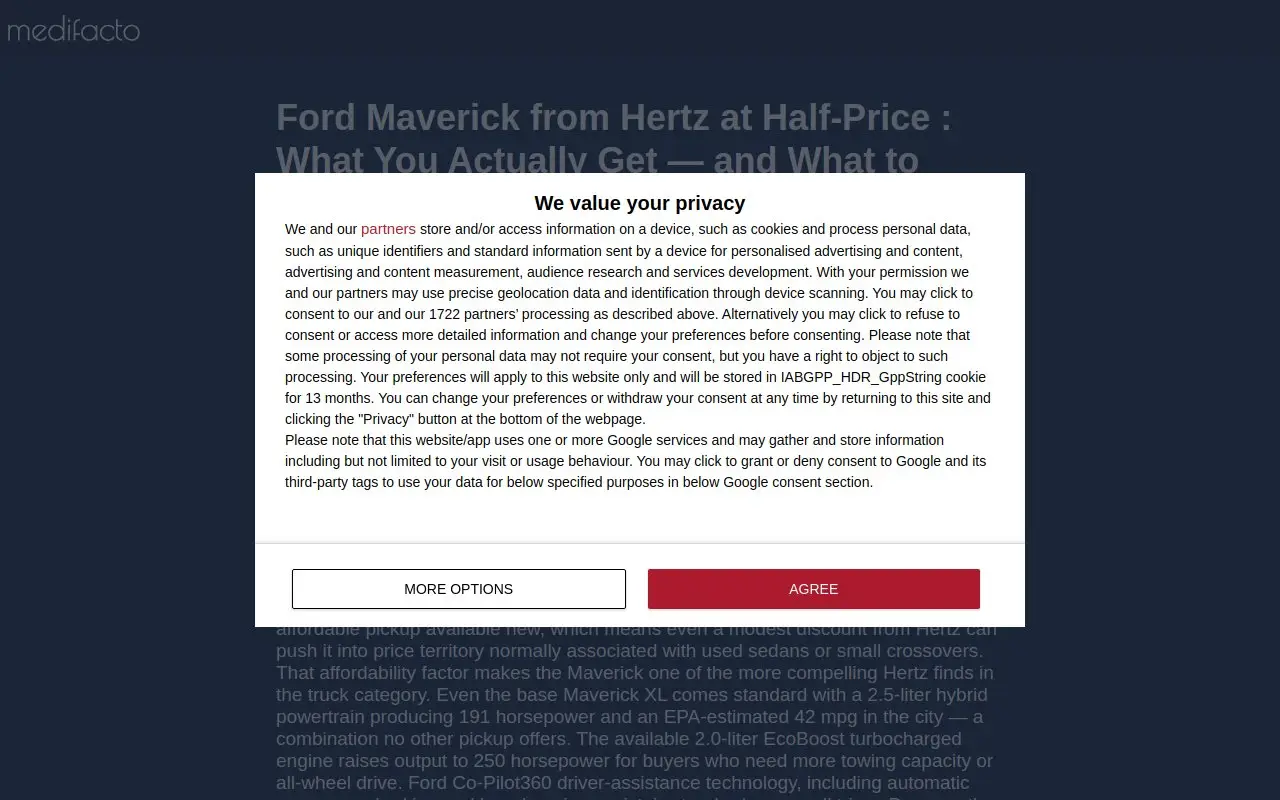 Landing page screenshot