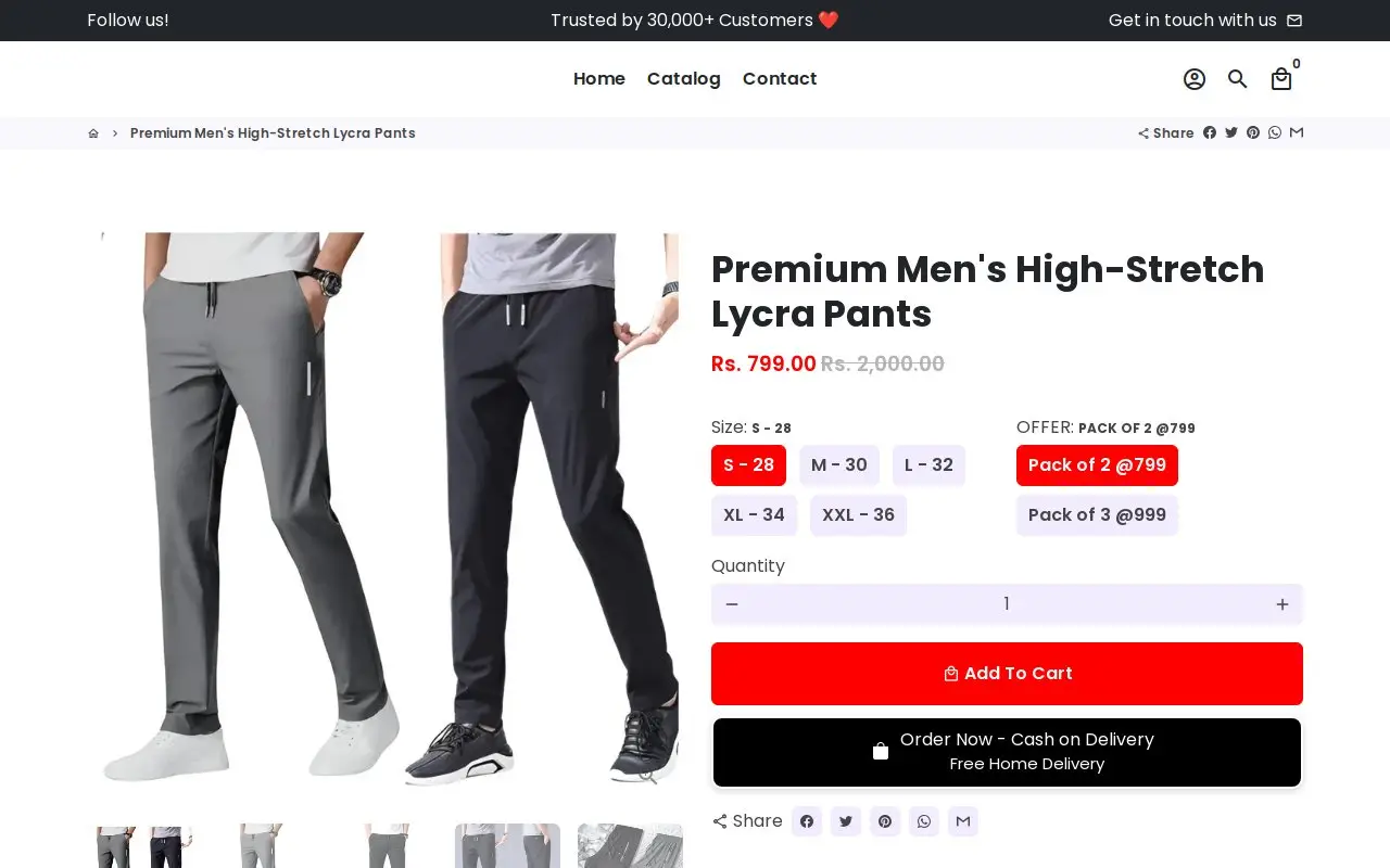 Landing page screenshot