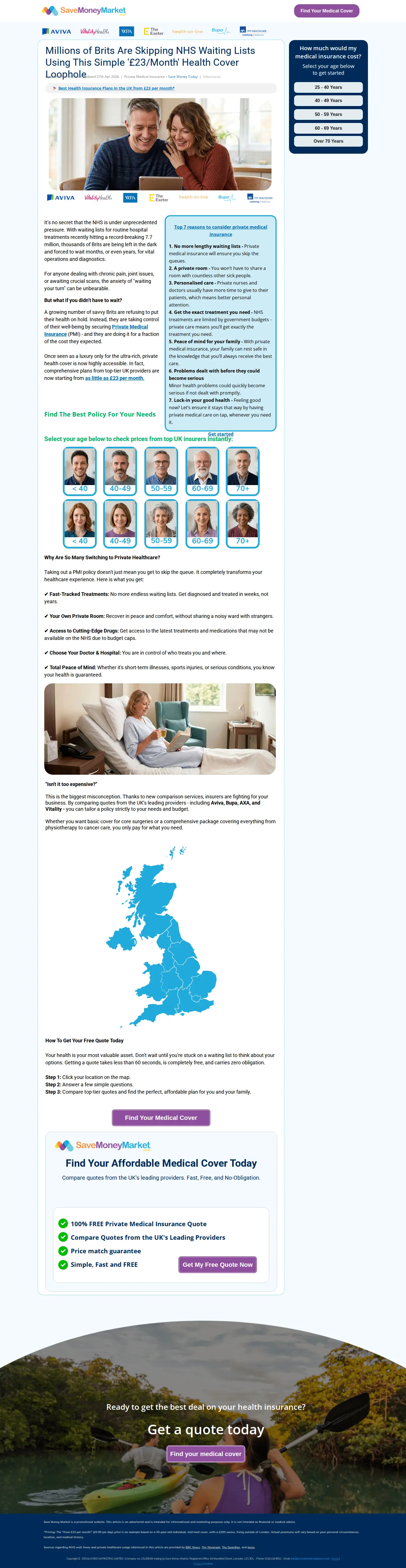 Landing page screenshot