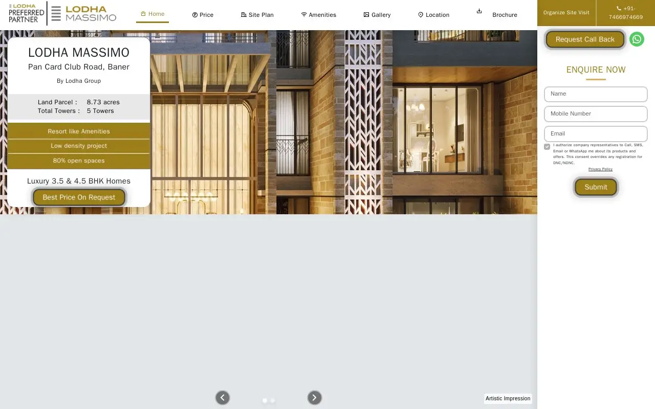 Landing page screenshot