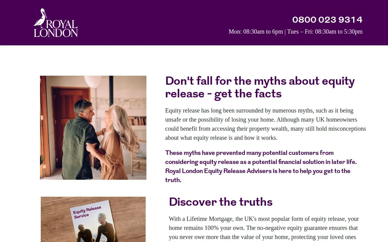 Landing page screenshot