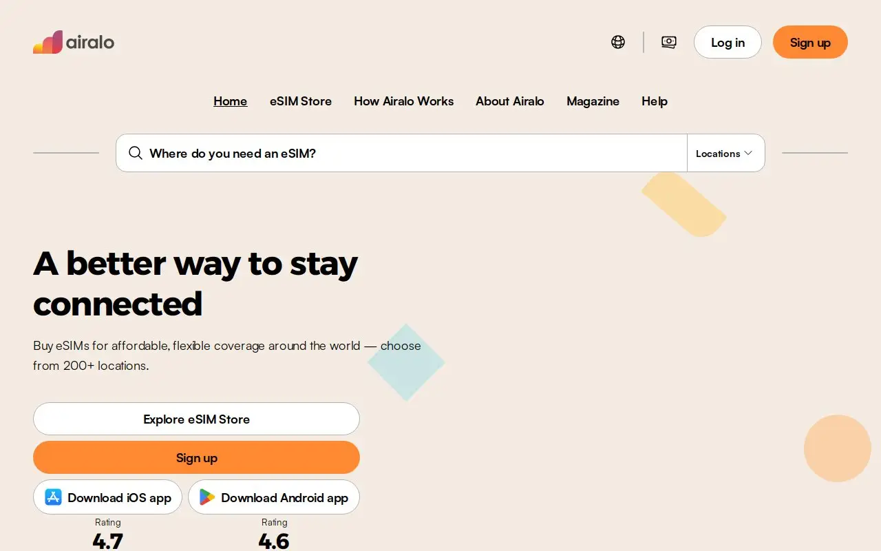 Landing page screenshot
