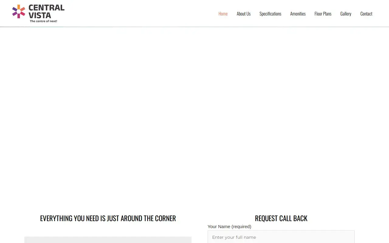 Landing page screenshot
