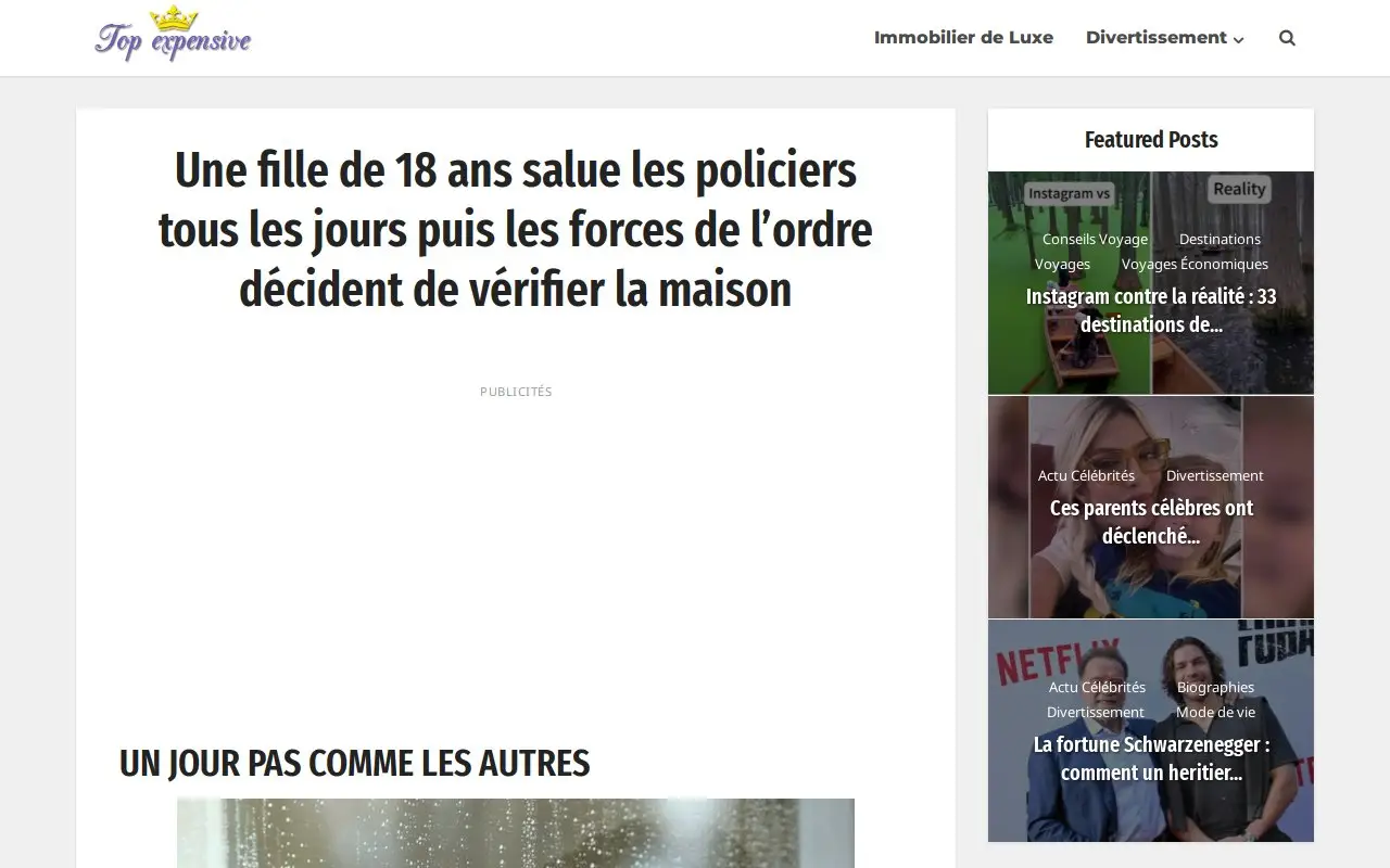 Landing page screenshot