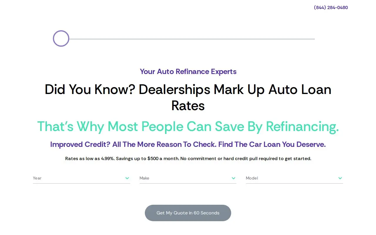Landing page screenshot