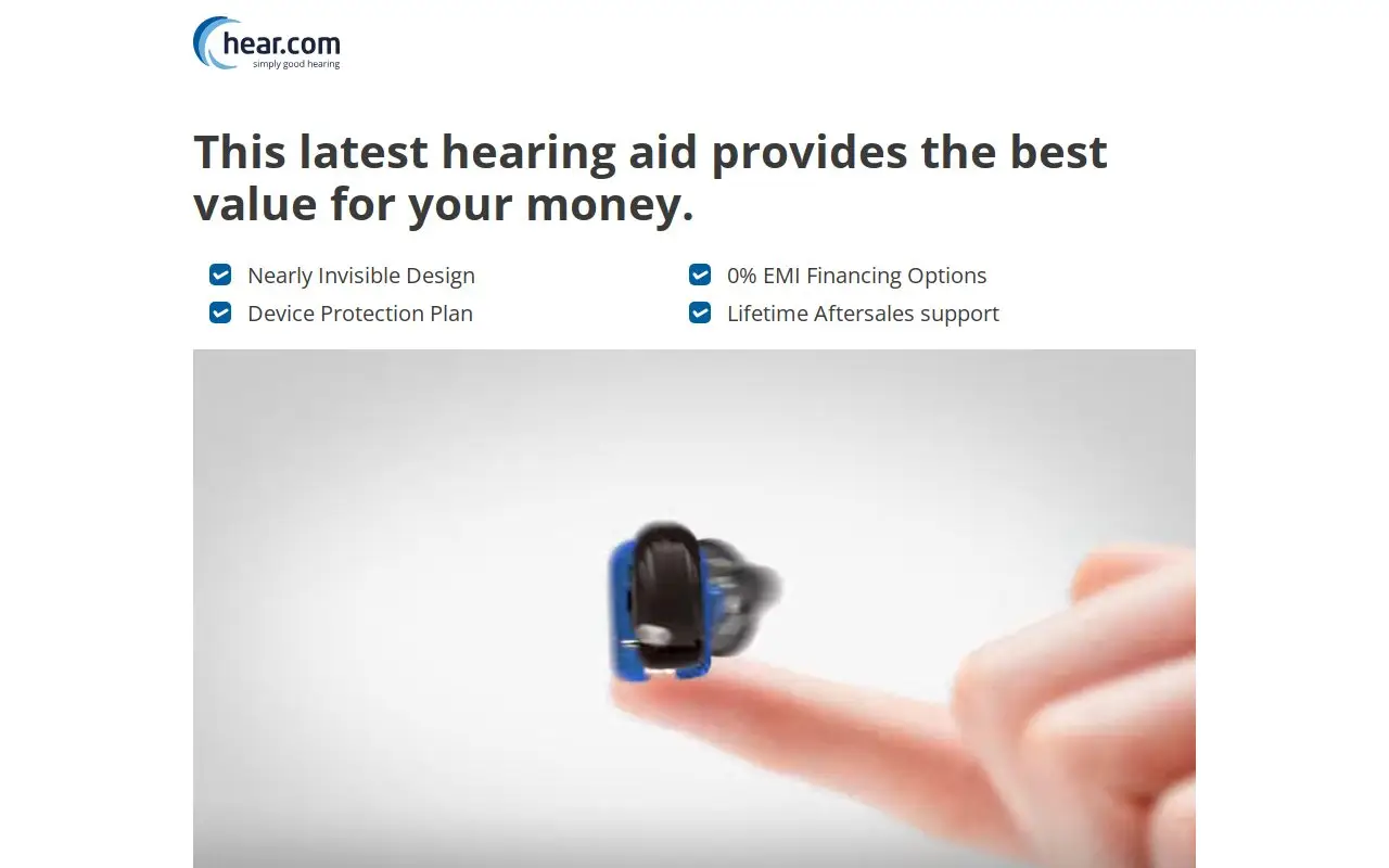 Landing page screenshot