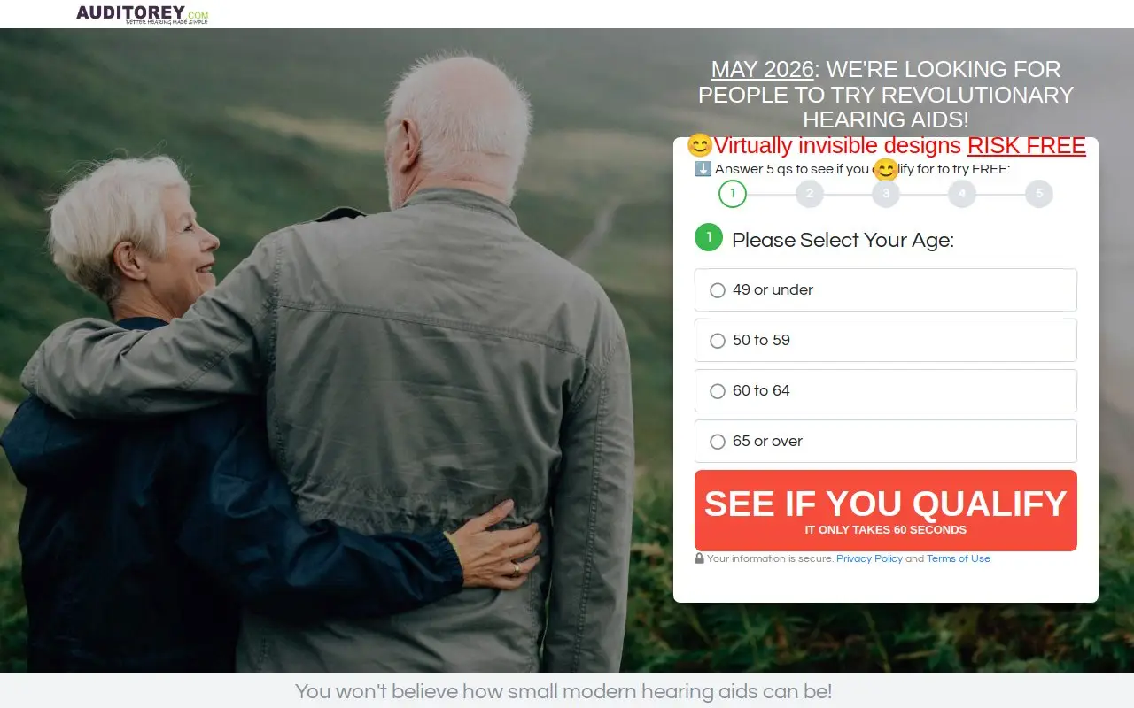 Landing page screenshot