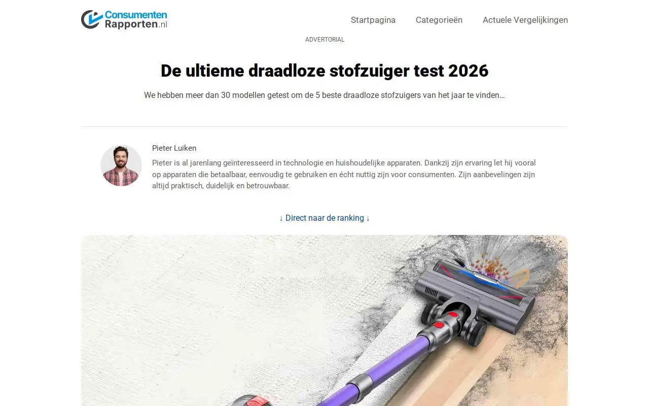 Landing page screenshot