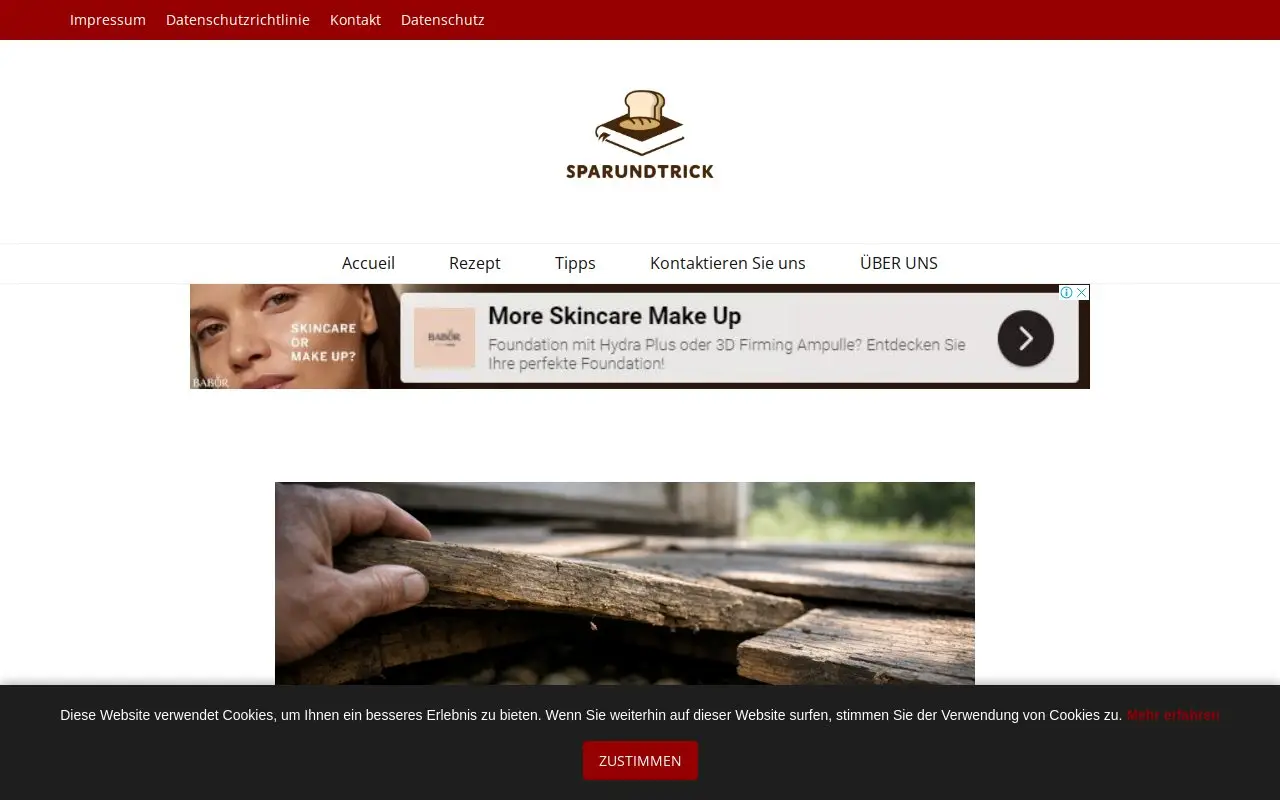 Landing page screenshot