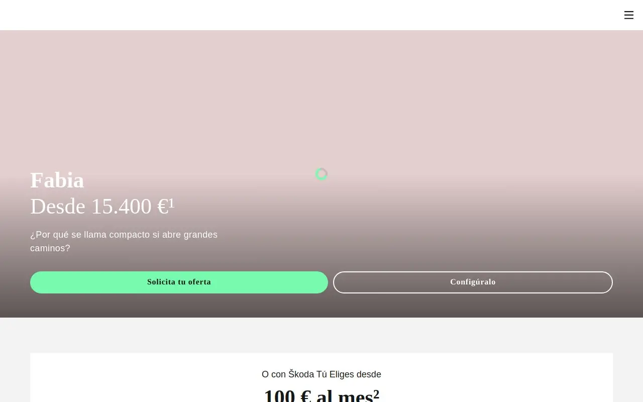 Landing page screenshot