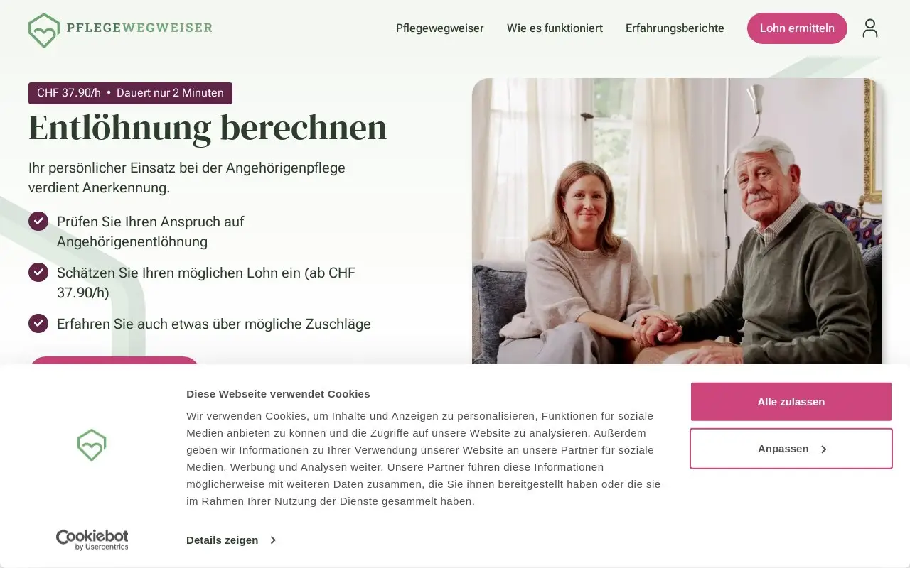 Landing page screenshot