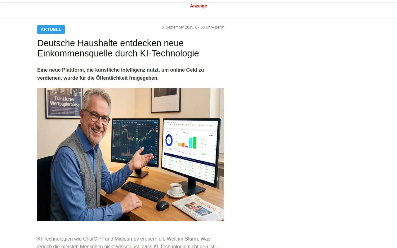 Landing page screenshot